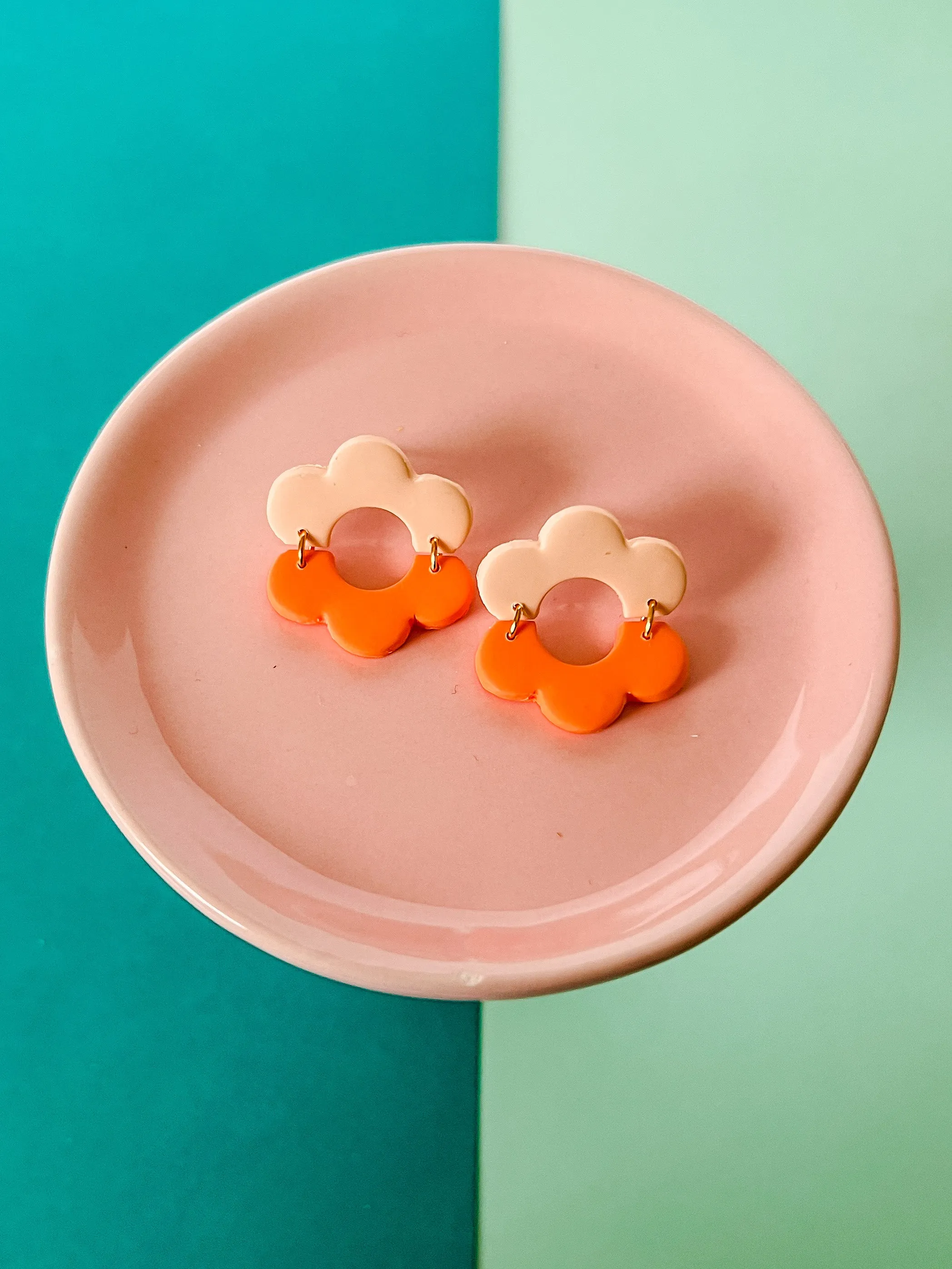 Two Tone Kate | Clay Earrings