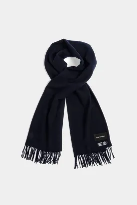 Virgin Wool Scarf in Navy