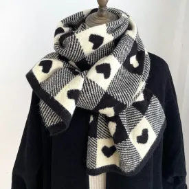 Women's Chunky Love Plaid Double-Sided Scarf