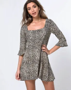 Zavnon Dress in Rar Leopard Brown